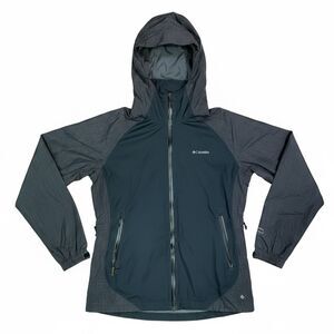 Columbia Hot Thought Omni-Heat Waterproof Hiking Rain Jacket Women Small Black